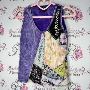 Nepal colorful handmade boho hippie Patchwork Tank Top embroidered
